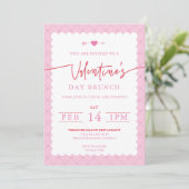 Valentijnsdag Party Invitation Day Brunch Kaart (Staand voorkant)