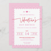 Valentijnsdag Party Invitation Day Brunch Kaart (Voorkant / Achterkant)