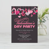 Valentijnsdag Party Invitation Flat Kaart (Staand voorkant)