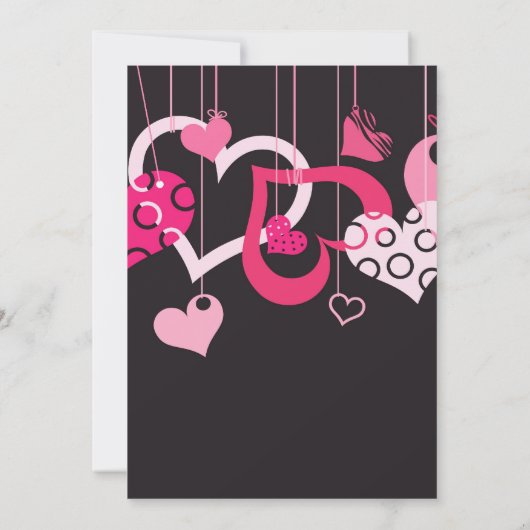 Valentijnsdag Party Invitation Flat Kaart (Achterkant)