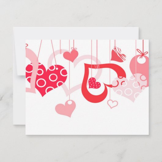 Valentijnsdag Party Invitation Flat Kaart (Achterkant)