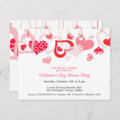 Valentijnsdag Party Invitation Flat Kaart (Voorkant / Achterkant)