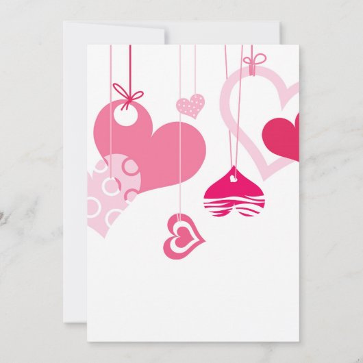 Valentijnsdag Party Invitation Flat Kaart (Achterkant)