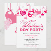 Valentijnsdag Party Invitation Flat Kaart (Voorkant / Achterkant)