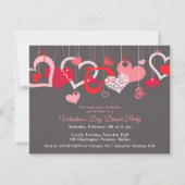 Valentijnsdag Party Invitation Flat Kaart (Voorkant)