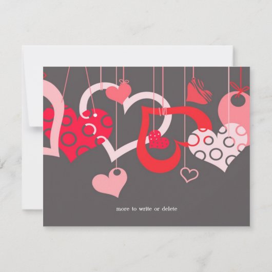 Valentijnsdag Party Invitation Flat Kaart (Achterkant)