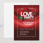 Valentijnsdag Party Invitation Flyer Kaart (Voorkant / Achterkant)