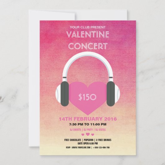 Valentijnsdag Party Invitation Flyer Kaart (Voorkant)