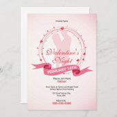 Valentijnsdag Party Invitation Flyer Kaart (Voorkant / Achterkant)