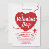 Valentijnsdag Party Invitation Flyer Kaart (Voorkant)