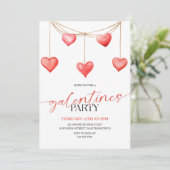 Valentijnsdag Party Invitation, Galentines Day Kaart (Staand voorkant)