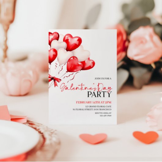 Valentijnsdag Party Invitation, Galentines Day Kaart