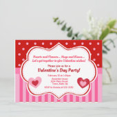 Valentijnsdag Party Invitation, Kind Heart Kaart (Staand voorkant)