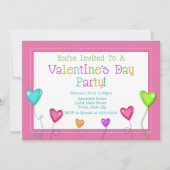 Valentijnsdag Party Invitation, Kind Heart Kaart (Voorkant)
