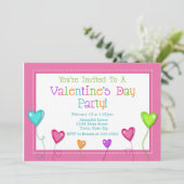 Valentijnsdag Party Invitation, Kind Heart Kaart (Staand voorkant)