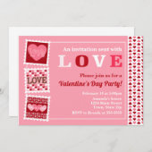 Valentijnsdag Party Invitation, Kind Heart Kaart (Voorkant / Achterkant)