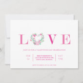 Valentijnsdag Party Invitation Love Galentine Kaart (Voorkant)