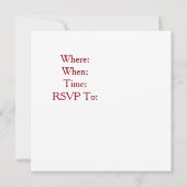 Valentijnsdag Party Invitation Red Heart Design Kaart (Achterkant)