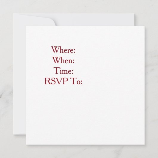 Valentijnsdag Party Invitation Red Heart Design Kaart (Achterkant)