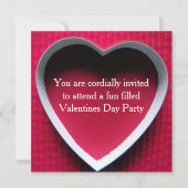 Valentijnsdag Party Invitation Red Heart Design Kaart (Voorkant)
