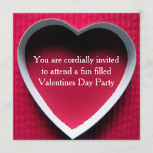 Valentijnsdag Party Invitation Red Heart Design