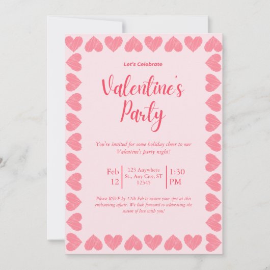 Valentijnsdag Party Kaart (Voorkant)