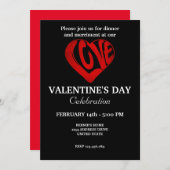 VALENTIJNSDAG PARTY MET RETRO HART KAART (Voorkant / Achterkant)