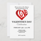 VALENTIJNSDAG PARTY MET RETRO HART KAART (Voorkant)