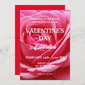 VALENTIJNSDAG PARTY MET RODE ROOS KAART (Voorkant / Achterkant)