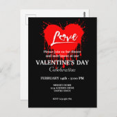 VALENTIJNSDAG PARTY MET ROOD HART LIEFDE BRIEFKAART (Voorkant / Achterkant)