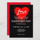 VALENTIJNSDAG PARTY MET ROOD HART LIEFDE KAART (Voorkant / Achterkant)