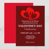 VALENTIJNSDAG PARTY MET ROOD PAAR HART KAART (Voorkant / Achterkant)