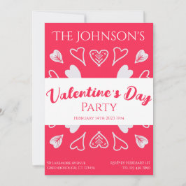 Valentijnsdag Party Modern Hearts Kaart