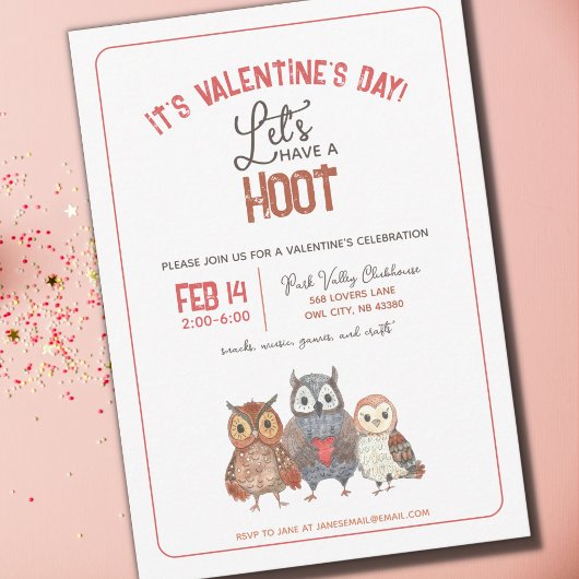 Valentijnsdag Party Owl Threaditation Kaart