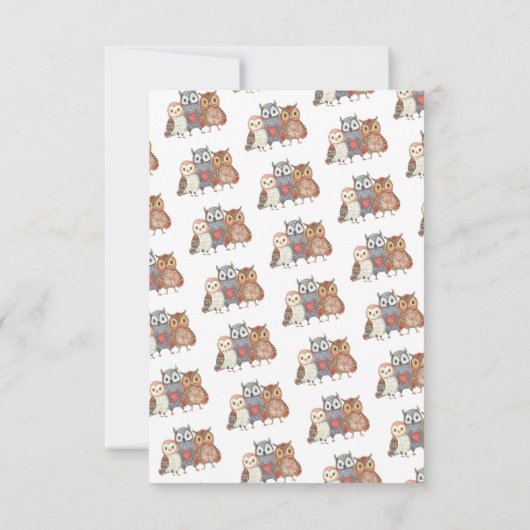 Valentijnsdag Party Owl Threaditation Kaart (Achterkant)