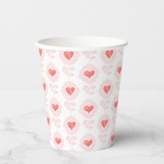 Valentijnsdag Party Paper Cup Papieren Bekers (Voorkant)
