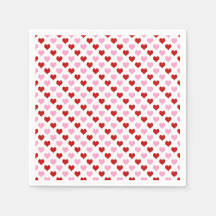Valentijnsdag Party Red en roze harten Napkin Servet