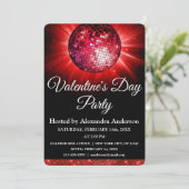 Valentijnsdag Party Rode Disco Ball Kaart (Staand voorkant)