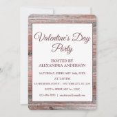 Valentijnsdag Party Roos Goudfolie & Rustiek Hout Kaart (Voorkant)