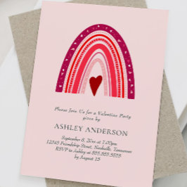 Valentijnsdag Party Roze Boho Regenboog Kaart