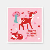 Valentijnsdag Party roze Cute Deer Servet (Voorkant)