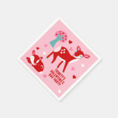 Valentijnsdag Party roze Cute Deer Servet (Hoek)
