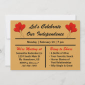 Valentijnsdag Party Single Dames Wine Night Kaart (Achterkant)