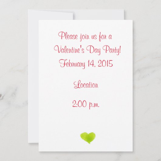 Valentijnsdag Party Waterverf Kleurrijke Harten Kaart (Achterkant)