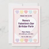 Valentijnsdag Pastel Birthday Party N Kaart (Voorkant)