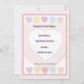 Valentijnsdag Pastel Birthday Party N Kaart (Achterkant)