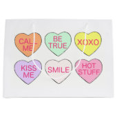 Valentijnsdag Pastel Conversation Heart Snoep Groot Cadeauzakje (Voorkant)