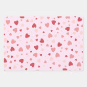 Valentijnsdag Pastel Red en roze harten Inpakpapier Vel (Voorkant 3)