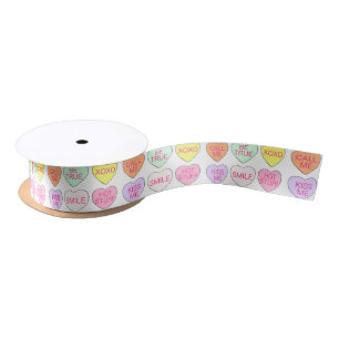 Valentijnsdag Pastel Snoep Conversation Hearts Satijnen Lint