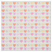 Valentijnsdag Pastel Snoep Conversation Hearts Stof (Swatch)